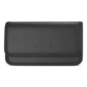 XXL Size Samsung Galaxy Note 8,Note 9,S8 Plus, S9 Plus Leather Belt Clip Pouch Case Cover Holster (Fits Phone with Otter Box Symmetry/Defender / LIFEPROOF/Extended Battery or Thick Case On) Black