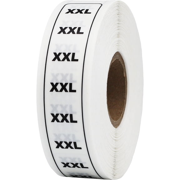 XXL Size Strip Labels Clothing Size | 0.75 x 5 Rectangle - 200 Pack
