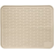 XXL Super Size Silicone Dish Drying Mat 24 x 18 Inch - Large Counter Top Dish Pad and Trivet by LISH Beige