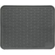 XXL Super Size Silicone Dish Drying Mat 24 x 18 Inch - Large Counter Top Dish Pad and Trivet by LISH Slate Grey, 24 x 18