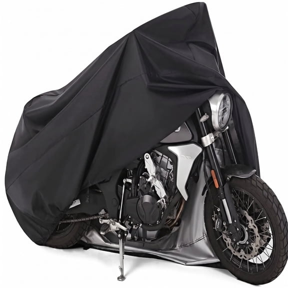 XXL Universal All Season Motorcycle Cover, Waterproof Outdoor Protector with Lock Holes and Storage Bag