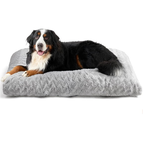 XXL Washable Dog Bed for Crate 47x29 Inch, Reversible Kennel Pad for Extra Large Dogs Weight Up to 100 lbs, Plush and Comfy Pet Sleeping Mat, Grey