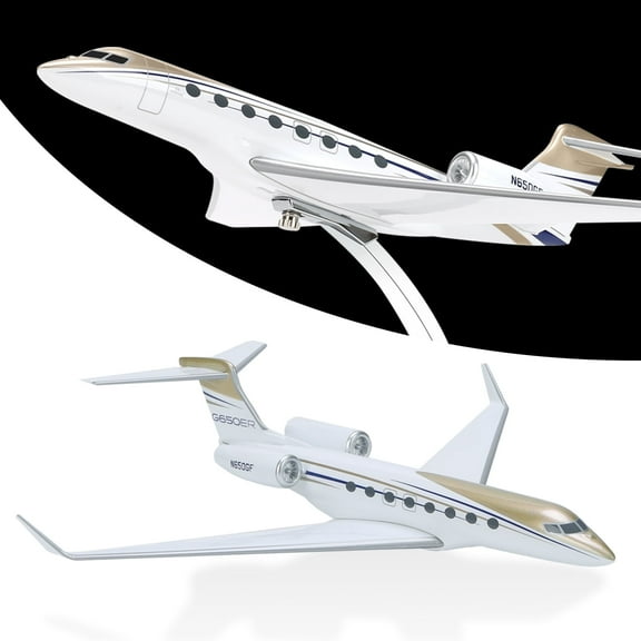 XXLYY 11.81" Private Jet Model Plane, 1:100 Airplane Alloy Resin Gulfstream 650 Model Airplane With Stand And Gift Box For Aviation Enthusiasts Collectors or Display