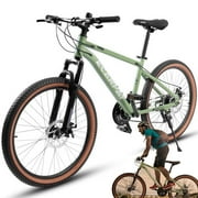XXLYY 24 Inch Full Suspension Mountain Bike – 21-Speed Grip Shifters, High Carbon Steel Frame, Dual Disc Brakes, All-Terrain Tires – Unisex for Adults, Men & Women – Ideal for Trail & Outdoor Riding
