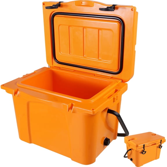 XXLYY 25QT Insulated Hard Cooler with Bottle Opener, Cup Holder and Drain System, Portable Ice Chest for Camping, Fishing and Travel