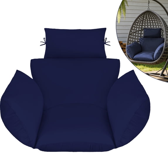 XXLYY Egg Chair Cushion Replacement, 47 x 31.5 in. Thick Waterproof Hanging Chair Cushion with Headrest and Ties for Indoor and Outdoor