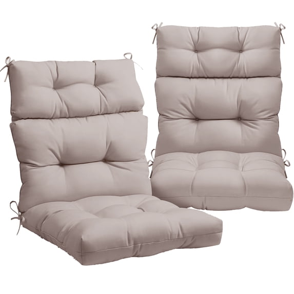 XXLYY Outdoor High Back Chair Cushions 2-Pack, 44”x22”x4” Waterproof Fade-Resistant Cushions with Ties for Adirondack & Rocking Chairs