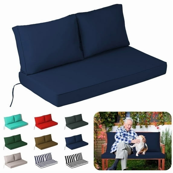 XXLYY Outdoor Loveseat Cushions, 48" x 24", Waterproof Fade Resistant Seat and Backrest Cushion Set for Patio Furniture