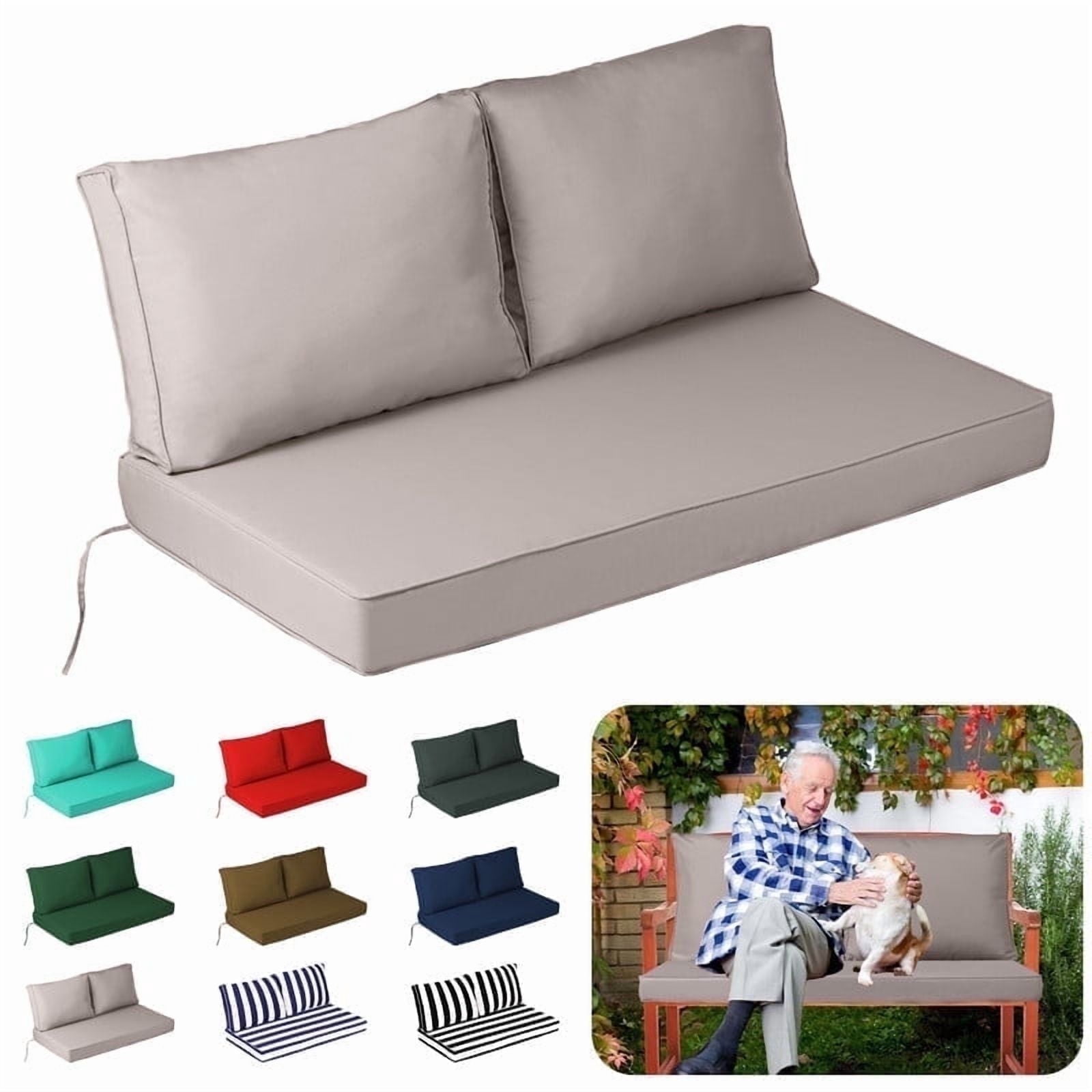 XXLYY Outdoor Loveseat Cushions, 48" x 24", Waterproof Fade Resistant Seat and Backrest Cushion Set for Patio Furniture