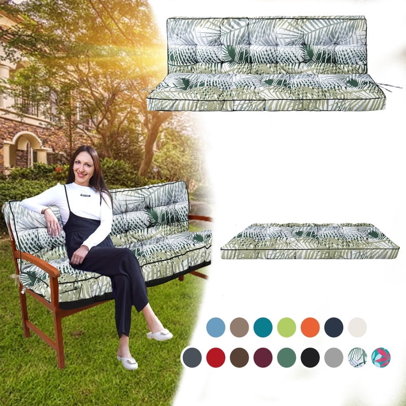 XXLYY Porch Swing Cushions, Waterproof Swing Replacement Cushions with Backrest and Ties, Garden Bench Seat Cushion, Outdoor Porch Patio Swing Non-Slip Chairs Pad