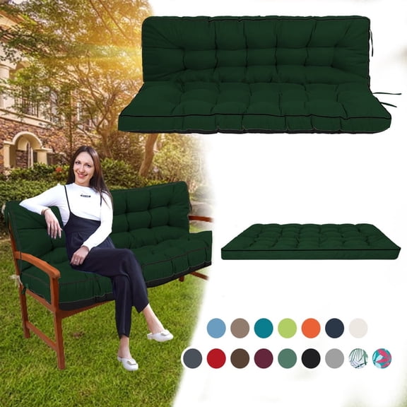 XXLYY Porch Swing Cushions, Waterproof Swing Replacement Cushions with Backrest and Ties, Garden Bench Seat Cushion, Outdoor Porch Patio Swing Non-Slip Chairs Pad