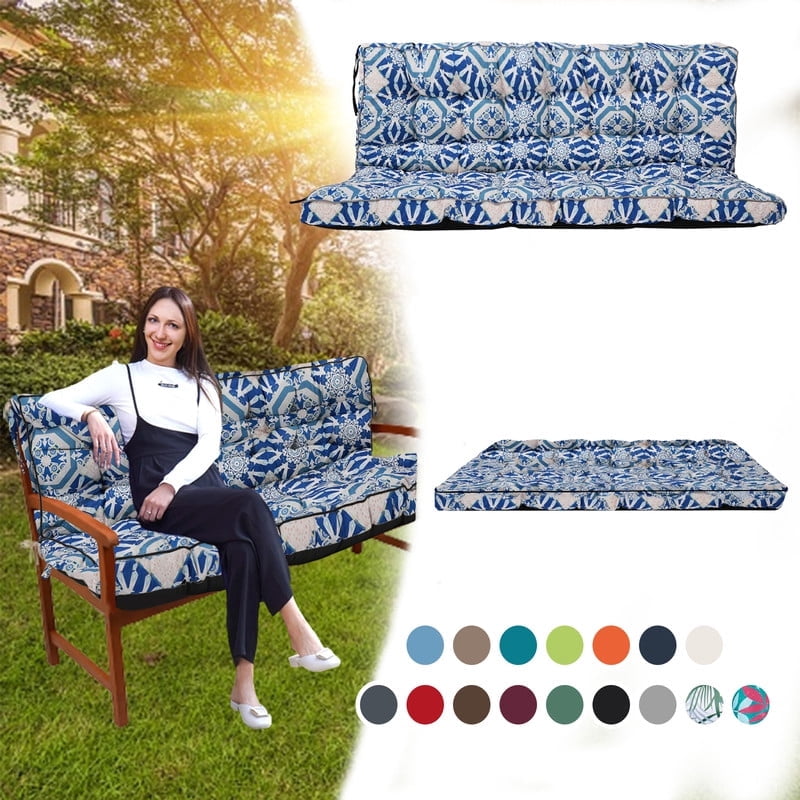 XXLYY Porch Swing Cushions, Waterproof Swing Replacement Cushions with Backrest and Ties, Garden Bench Seat Cushion, Outdoor Porch Patio Swing Non-Slip Chairs Pad