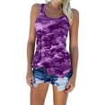 thumbnail image 1 of XXLvision Women Camouflage Print Round Neck Casual Baggy Tank Tops, 1 of 2