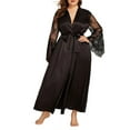 thumbnail image 1 of XXLvision Women's Plus Size Lace Satin Lingerie Kimono Nightgown Bath Robe Sleepwear Nightwear, 1 of 5