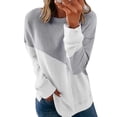 thumbnail image 1 of XXLvision Womens Long Sleeve Round Neck Stripe Print Pullover Blouse Tops, 1 of 4