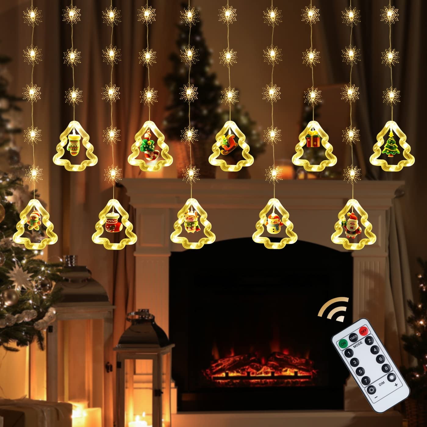 XXMAO Christmas Window Decoration Lights, 150 LED 10.5ft Christmas
