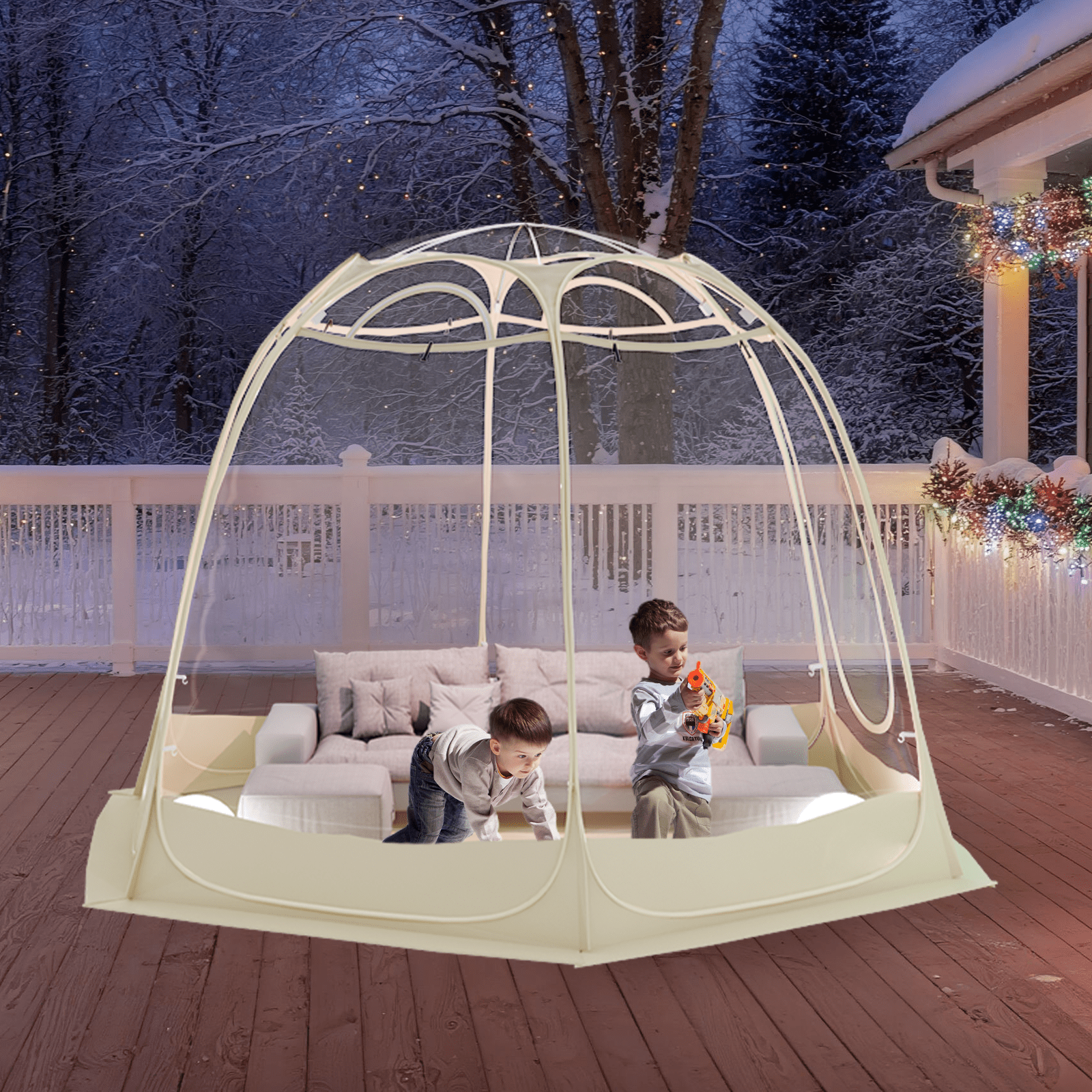 TABU Pop Up Bubble Tent, Sports Tent for 6-7 People, Portable Weatherproof Clear Tent, 10 x 10 ft