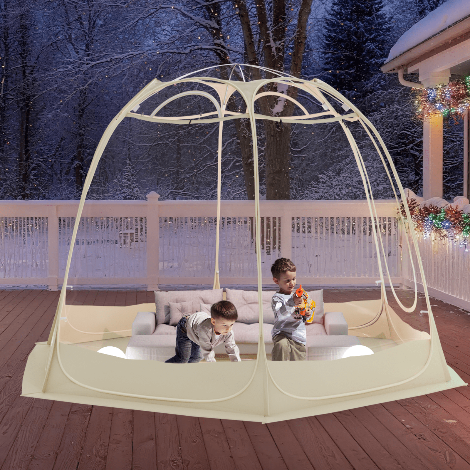 TABU Pop Up Bubble Tent, Sports Tent for 8-9 People, Portable Weatherproof Clear Tent, 12 x 12 ft
