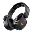 thumbnail image 1 of XXPLKPFA S608 Bluetooth Wireless Dual-Mode Gaming Headphones, RGB Cyber Lighting Headset, 5.1 Analog Surround Sound Audible, Desktop or Laptop, Black, 1 of 9