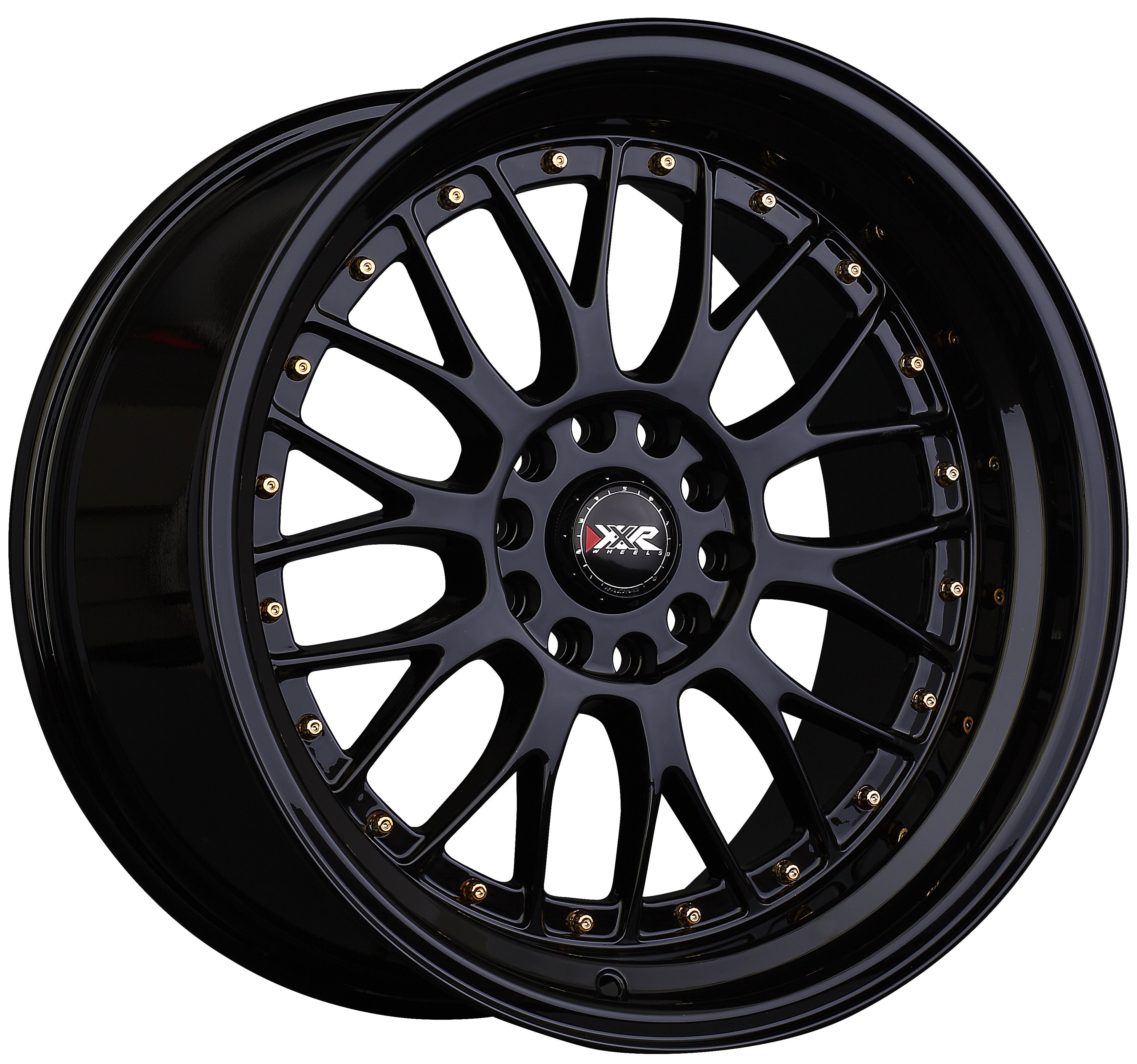 XXR 536 15x8 4x100/4x114.3 0et Black / Gold Rivets Wheel - Walmart.com