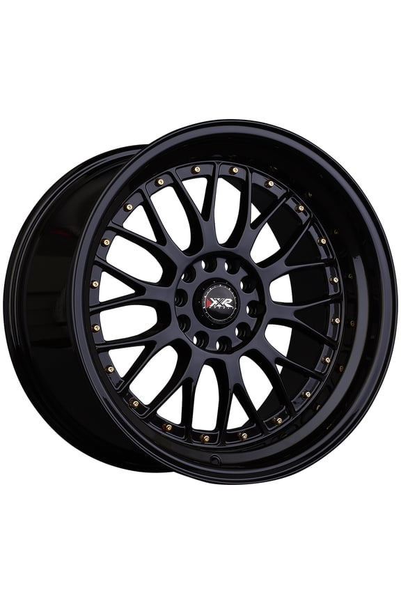 536 15x8 4x100/4x114.3 20et Black / Gold Rivets Wheel