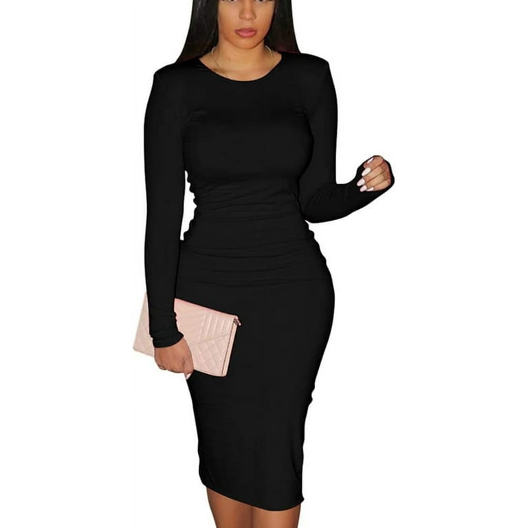 Long Sleeve Round Neck Sexy Bodycon Dress Long Sleeve Round Neck Sexy Bodycon Dress