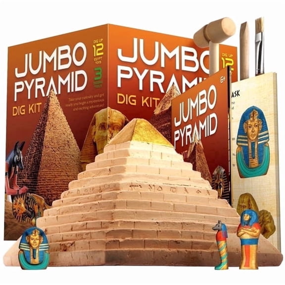 Piano Potato Jumbo Pyramids Dig Kit, Ancient Egyptian Excavation STEM Toy, Educational Science Birthday Gift for Kids Ages 6+ Boys & Girls