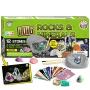 XXTOYS Rock and Mineral Dig Kit, Unearth 12 Precious Collectible Stones ,Educational STEM Party Gift for Child Age 6+