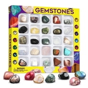 Piano Potato 25PCS Rocks Collection Kit, Rock and Mineral Geology Gem Set for Kids, Science Education Toys, Birthday Gift for Age 6+ Boys and Girls