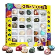 Eduman 15PCS Rocks Collection Kit, Geology Rock & Minerals Set, STEM Science Gift for Kids Age 6+