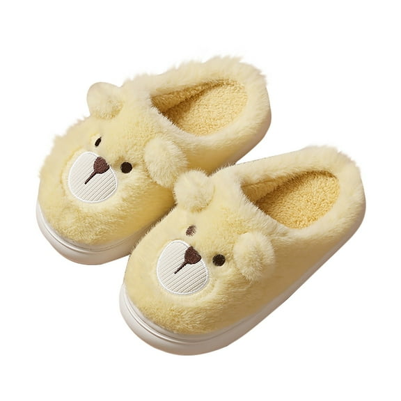 XXWXYD 2025 Winter Plush Slippers for Kids, Memory 𝖥oam Bedroom Shoes with Non-Slip, Soft Warm Indoor Slippers for Boys Girls