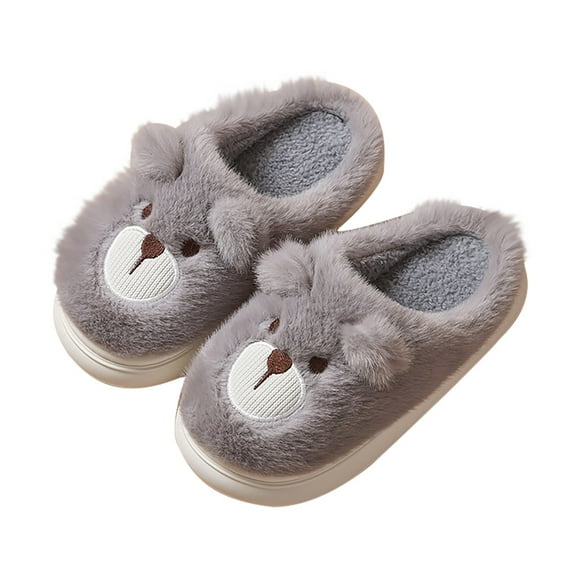 XXWXYD 2025 Winter Plush Slippers for Kids, Memory 𝖥oam Bedroom Shoes with Non-Slip, Soft Warm Indoor Slippers for Boys Girls