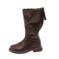 thumbnail image 1 of XXWXYD Baby Boot Fashion Autumn Winter Children Boots Boys Girls Ankle Boots Thick Soles Non Slip Classic Casual Solid Color Simple British Style(5.5-6 Years,Brown), 1 of 9