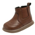 thumbnail image 1 of XXWXYD Baby Boots Girls Shoes Fashion Solid Color Short Boots Non Slip Breathable Boots Simple Casual Walking Shoes for Toddler/Little Kid/Big Kid(3-6 Months,Brown), 1 of 5