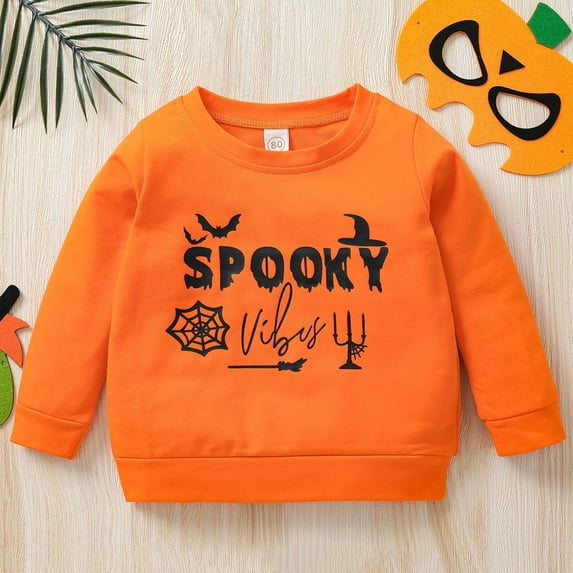 XXWXYD Baby Boy Girl Pumpkin Sweatshirt Halloween Toddler Crewneck Pullover Fall Clothes Long Sleeve Tops Seasonal Cute Outfit Cozy