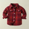 thumbnail image 1 of XXWXYD Baby Boys Flannel Plaid Coat Jacket, Collar Button Down Pocket Outerwear, Toddler Casual Warm Fall Winter Top, 1 of 8