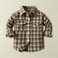 thumbnail image 1 of XXWXYD Baby Boys Flannel Plaid Coat Jacket, Collar Button Down Pocket Outerwear, Toddler Casual Warm Fall Winter Top, 1 of 8