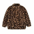 thumbnail image 1 of XXWXYD Baby Clothes Children's Leopard Print Thick Coat Autumn Winter Long Sleeves Girls Plush Warm Top Children's Clothing Cute Playful Toddler Outfits(6-7 Years,Khaki), 1 of 5