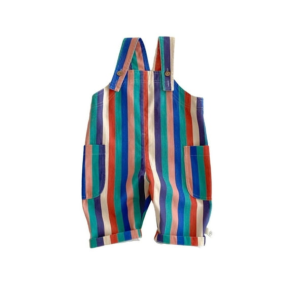 XXWXYD Baby Fashion Striped and Polka Dot Overalls Stylish Comfortable Breathable Unisex for Boys Girls Casual Playwear Adjustable Snap Spring Summer Outfit
