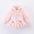 thumbnail image 1 of XXWXYD Baby Girls Hooded Thick Fleece Jacket Long Sleeve Zipper Puffy Cartoon Outwear Winter Warm Windproof Coat, Soft Comfortable for Toddler with B𝖾ar Ears, 1 of 9