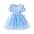 thumbnail image 1 of XXWXYD Baby Girls Ruffle Casual Dress Plain A-Line Skirt Toddler Holiday Birthday Part𝗒 Outfit Easter Christmas Photo Dress, 1 of 9