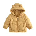 thumbnail image 1 of XXWXYD Baby Hooded Down Jacket Boys Girls Light Puffer Winter Coats Toddler 𝖡ear Ears Zipper Up Outerwear Down Coat 12M-6T Warm Insulated Packable, 1 of 3