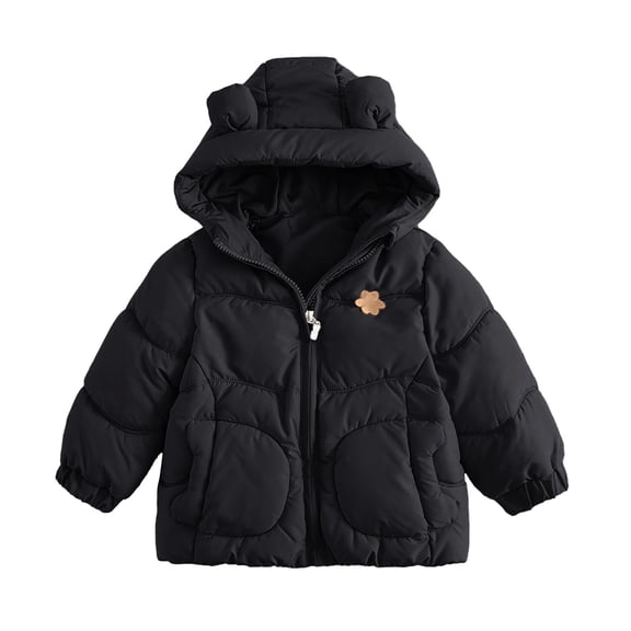 XXWXYD Baby Hooded Down Jacket Boys Girls Light Puffer Winter Coats Toddler 𝖡ear Ears Zipper Up Outerwear Down Coat 12M-6T Warm Insulated Packable
