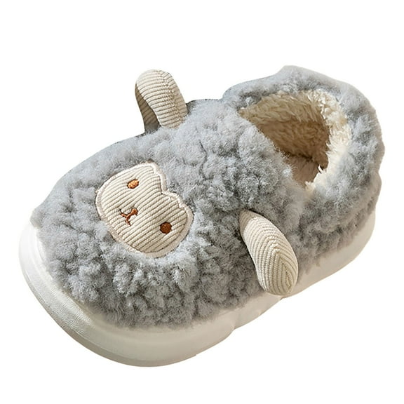 XXWXYD Baby Kids Bunny Fuzzy Slippers Winter Warm Plush House Shoes with Soft 𝖥oam Sole Non-Slip Closed Toe 𝖢ozy Indoor Toddler Slippers