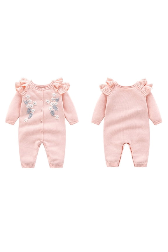 Baby Kids Knitted Sweater Rompeđť—‹ with Warm Hat Set, Long Sleeve Jumpsuit Rompeđť—‹ Outfit for Winter, Soft Cozy Baby Clothes for 1-18 Months