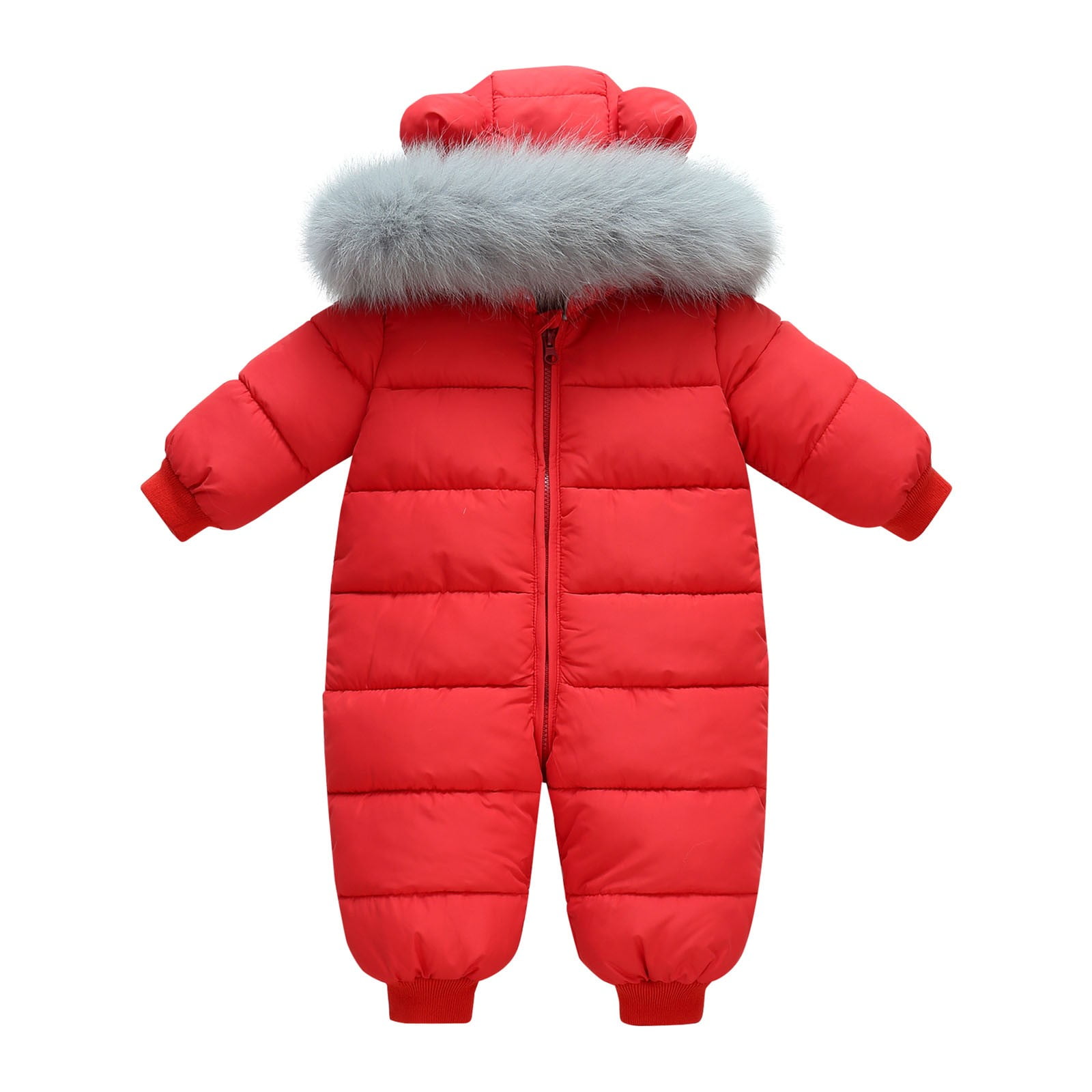 XXWXYD Baby Thermal Insulated Down Jacket Romper Detachable Collar Hooded Winter Snowsuit Thickened Coat Cold Weather Gear Windproof Outerwear