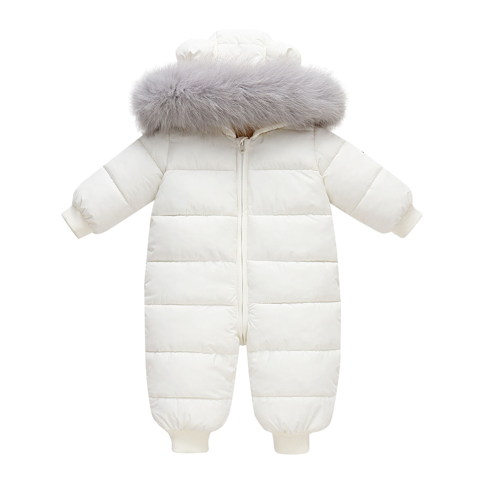 XXWXYD Baby Thermal Insulated Down Jacket Romper Detachable Collar Hooded Winter Snowsuit Thickened Coat Cold Weather Gear Windproof Outerwear
