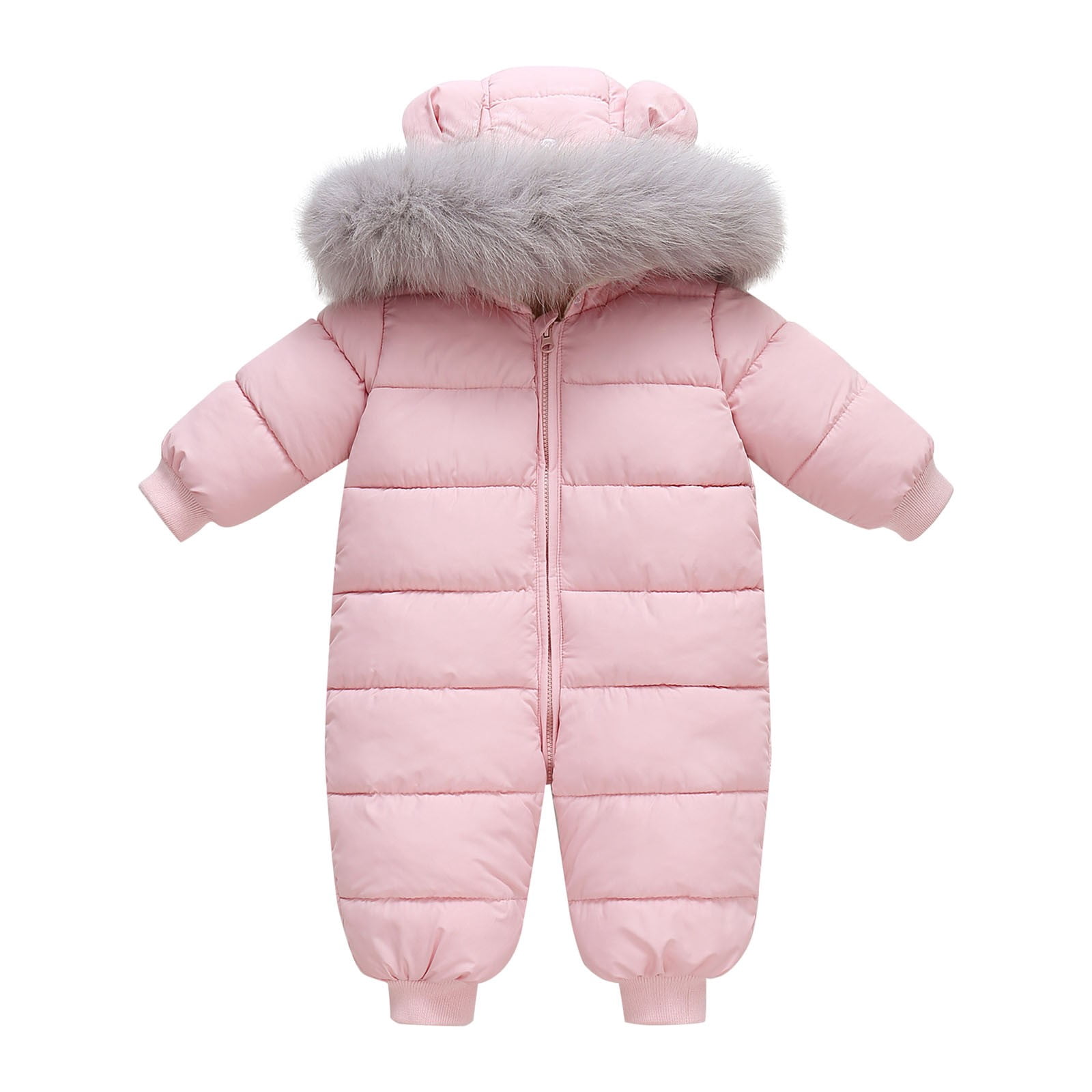 XXWXYD Baby Thermal Insulated Down Jacket Romper Detachable Collar Hooded Winter Snowsuit Thickened Coat Cold Weather Gear Windproof Outerwear