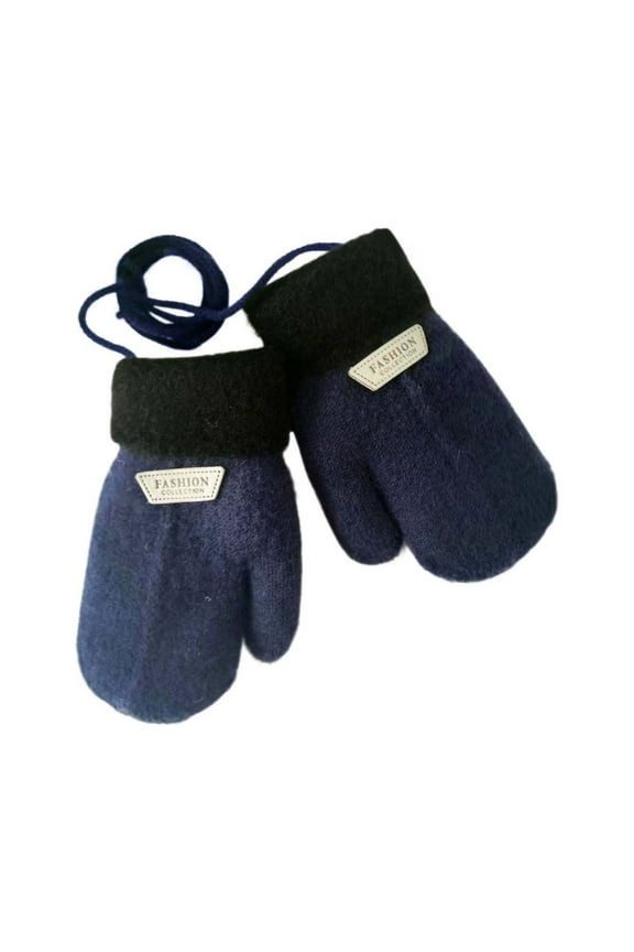Baby Toddler Mittens On String Winter Warm Knitted Insulated Snow Gloves Cold Weather Girl Boy 0-3Y Gift Handwear No Scratch Baby Children