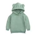 thumbnail image 1 of XXWXYD Baby Unisex Cotton Solid Hoodies Toddler Sweatshirt Kids Cute Ear Hoody Pullover Fall Winter Clothes Cozy Fle𝖾ce 𝖲herpa Lined, 1 of 4